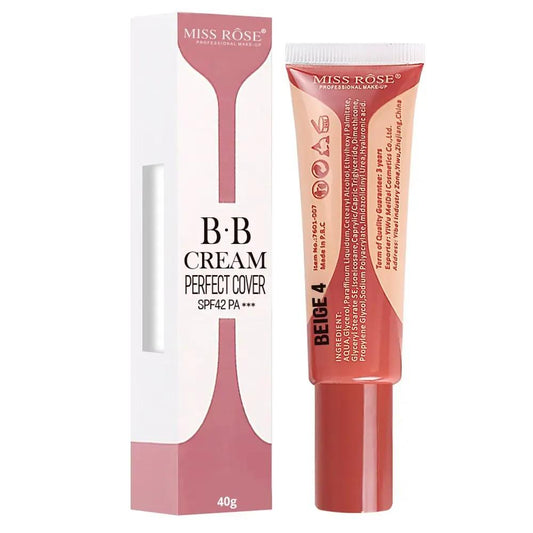 Miss Rose BB Cream Perfect Cover – High Coverage, Flawless Finish & Long-Lasting Foundation - Beige