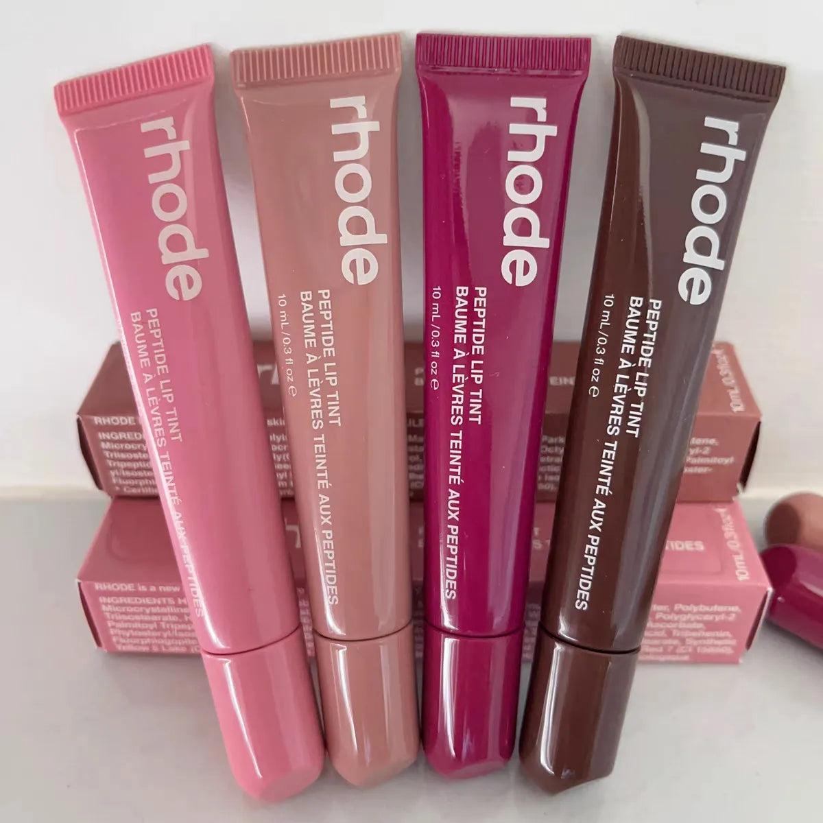 8 Colors Rhode Lip Care Series | Tinted Lip Balm | Lasting Moisturizing Blushes | Hydrated Lip Gel Oil | Pout Lips Long-acting Lip Treatment - Espresso