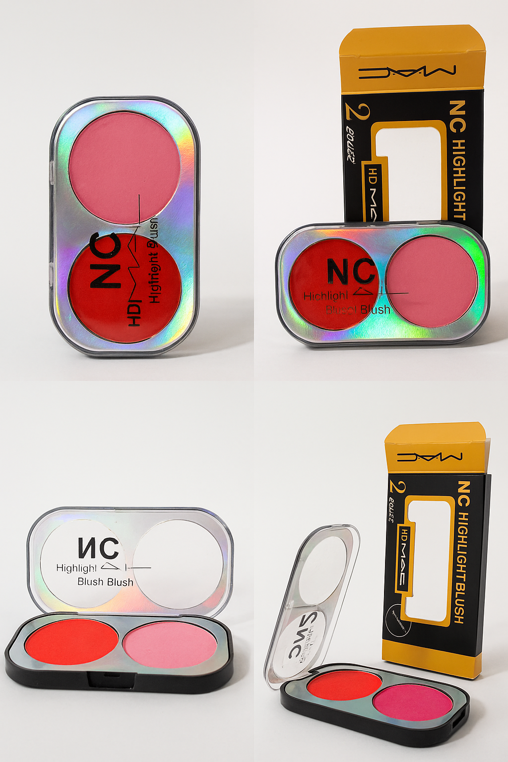 HD MAC NC Highlight Blush – 2 Color Matte Finish Compact | Highlight Blush Makeup For Girls  - Shade 1